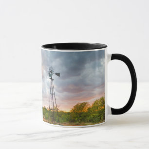 Windmolen en wolken bij zonsondergang mok