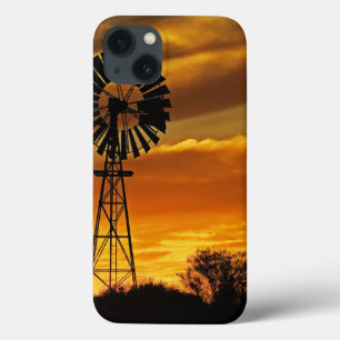 Windmolen en zonsondergang, William Creek, Oodnada iPhone 13 Hoesje
