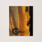Windmolen en zonsondergang, William Creek, Oodnada Legpuzzel (Verticaal)