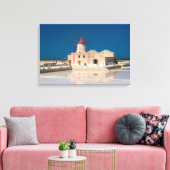 Windmolen en zoutpannen in de salina van Trapani Canvas Afdruk (Insitu (Woonkamer))