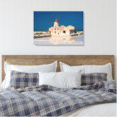 Windmolen en zoutpannen in de salina van Trapani Canvas Afdruk (Insitu (Slaapkamer))