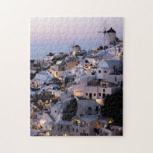 Windmolen Griekenland Santorini Zomer Huizen Zee L Legpuzzel