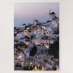 Windmolen Griekenland Santorini Zomer Huizen Zee Legpuzzel