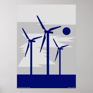 Windmolen - Grijze ruis - Siliemens windenergie Poster