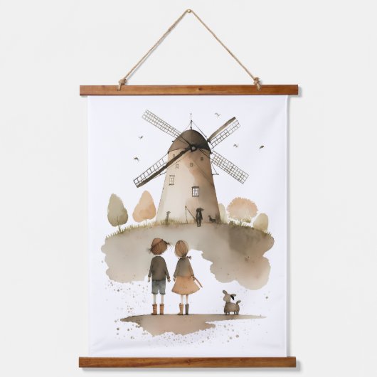 Windmolen Hangend Wandkleed (Voorkant)