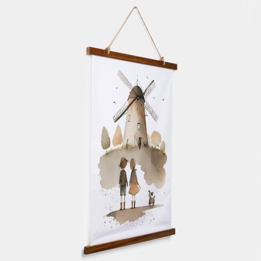 Windmolen Hangend Wandkleed (Gebogen)