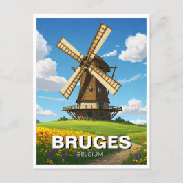 Windmolen in Brugge België Reizen Souvenir Briefkaart