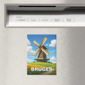 Windmolen in Brugge België Reizen Souvenir Magneet (Insitu (Vaatwasser))