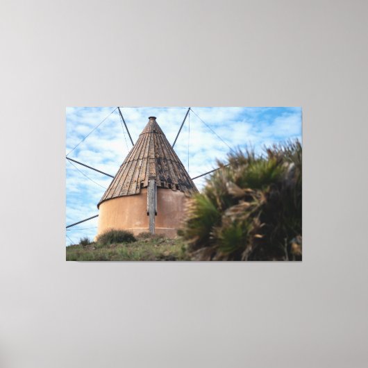 Windmolen in Cabo de Gata Canvas Afdruk (Voorkant)