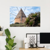 Windmolen in Cabo de Gata Canvas Poster (Thuiskantoor)