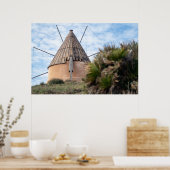 Windmolen in Cabo de Gata Canvas Poster (Keuken)