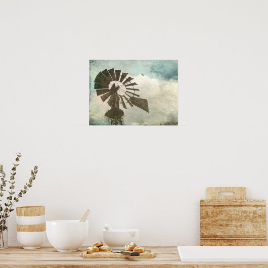 Windmolen in de hemel poster (Keuken)