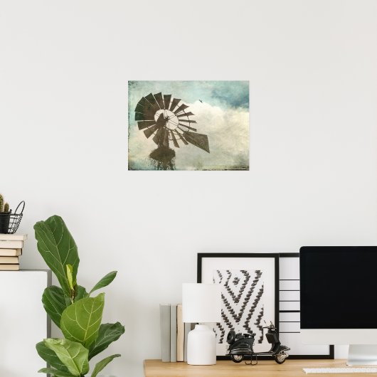 Windmolen in de hemel poster (Thuiskantoor)