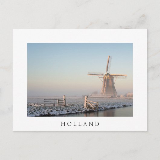 Windmolen in de sneeuw bij zonsopgang briefkaart m (Voorkant)