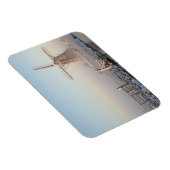 Windmolen in de sneeuw bij zonsopgang rechthoekige magneet (Rechterzijde)