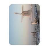 Windmolen in de sneeuw bij zonsopgang rechthoekige magneet (Verticaal)