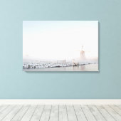 Windmolen in de sneeuw in de winter canvas afdruk (Insitu (Houten vloer))