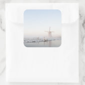 Windmolen in de sneeuw in de winter sticker (Tas)