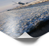 Windmolen in de sneeuw in een nederlands winterlan foto afdruk (Hoek)