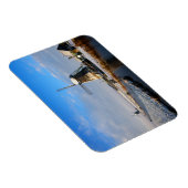 Windmolen in de sneeuw in een nederlands winterlan magneet (Rechterzijde)