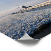 Windmolen in de sneeuw in een nederlands winterlan poster (Hoek)