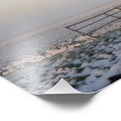 Windmolen in de sneeuw tegen zonsopgang fotoprint foto afdruk (Hoek)