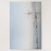 Windmolen in een sneeuwwit landschap in de winter legpuzzel (Verticaal)