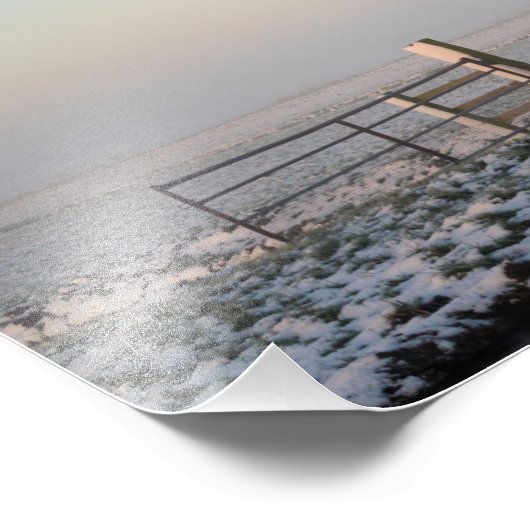 Windmolen in een winterlandschap foto afdruk (Hoek)