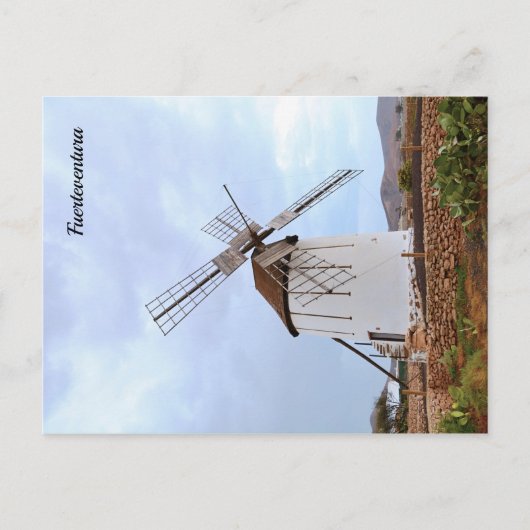 Windmolen in Fuerteventura. Briefkaart (Voorkant)