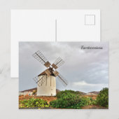 Windmolen in Fuerteventura. Briefkaart (Voorkant / Achterkant)