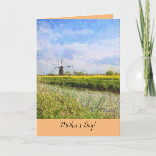 Windmolen in Holland Art Impasto Kaart