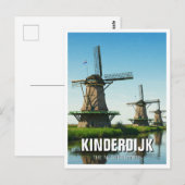 Windmolen in Kinderdijk Nederland Briefkaart (Voorkant / Achterkant)