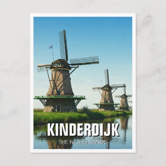 Windmolen in Kinderdijk Nederland Briefkaart (Voorkant)