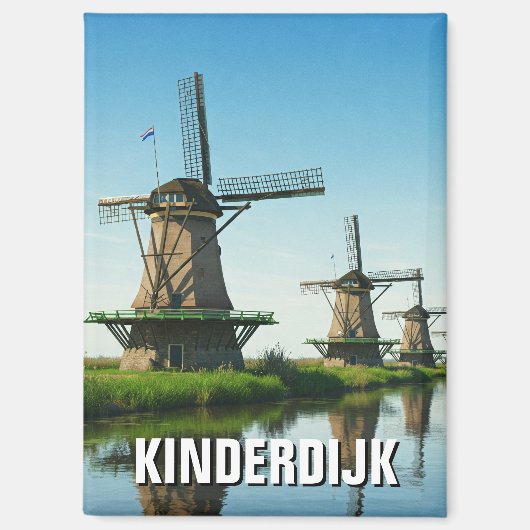 Windmolen in Kinderdijk Nederland Magneet (Voorkant)