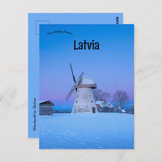 Windmolen in Letland Briefkaart (Voorkant / Achterkant)