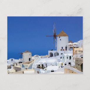 Windmolen in Oia, Santorini, Griekenland Briefkaart