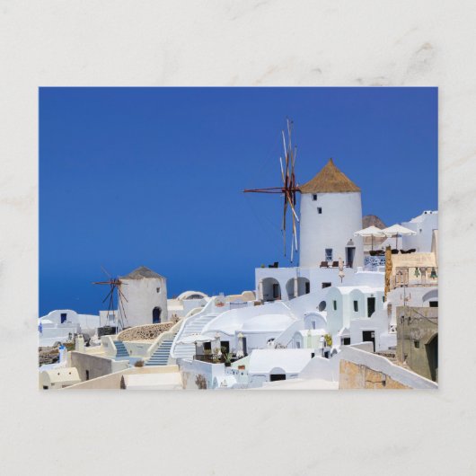 Windmolen in Oia, Santorini, Griekenland Briefkaart (Voorkant)