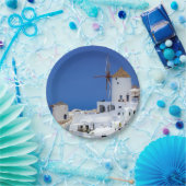 Windmolen in Oia, Santorini, Griekenland Papieren Bordje (Feest)