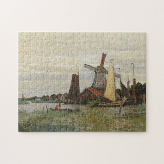Windmolen in Zaandam door Claude Monet Puzzle Legpuzzel (Horizontaal)