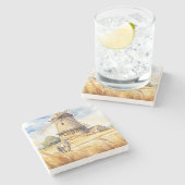 windmolen landpaard stenen onderzetter (Zijkant)