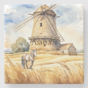 windmolen landpaard stenen onderzetter