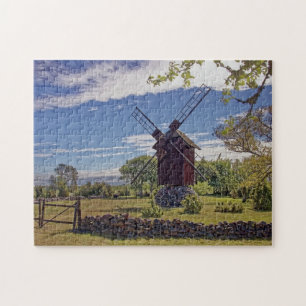 Windmolen Landschap Estland Eiland Saaremaa Jigs Legpuzzel