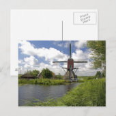 Windmolen langs een kanaal ten oosten van Leiden i Briefkaart (Voorkant / Achterkant)
