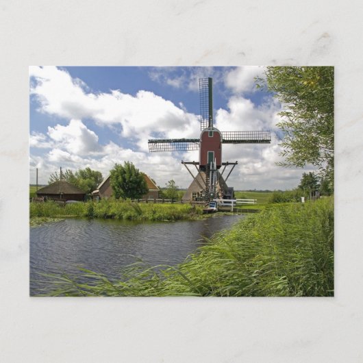 Windmolen langs een kanaal ten oosten van Leiden i Briefkaart (Voorkant)