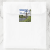 Windmolen langs een kanaal ten oosten van Leiden i Vierkante Sticker (Tas)