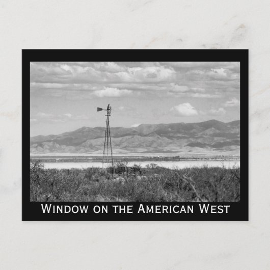 Windmolen Low Desert Zwart-wit Briefkaart (Voorkant)