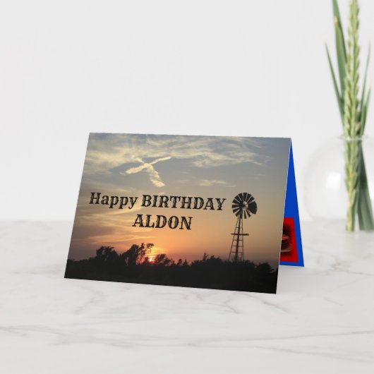 Windmolen met een Cross in the Sky Wenskaart Feestdagen Kaart (Voorkant)