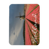 Windmolen met roze tulpen in de lente magneet (Verticaal)