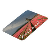 Windmolen met roze tulpen in de lente magneet (Linkerzijde)