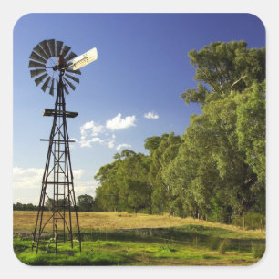 Windmolen nabij Hume Highway, Victoria, Australië Vierkante Sticker